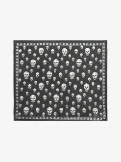 Classic Silk Skull Scarf in Black