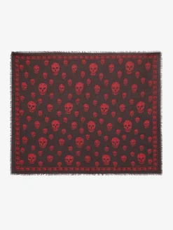 Classic Skull Scarf in Deep Red