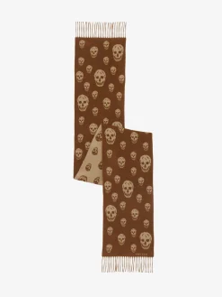 Double Face Skull Scarf in Light Brown/Camel
