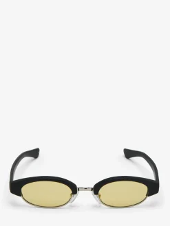McQueen Ellipse Sunglasses in Black/Yellow