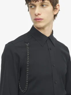Men's Chain Harness Shirt in Black