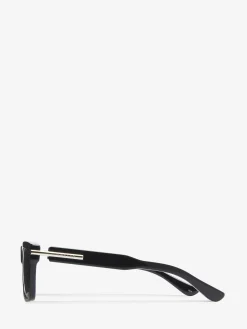 Men's City T-Bar Rectangular Sunglasses in Black/Smoke