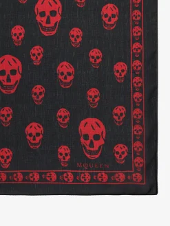 Men's Classic Skull Foulard in Black/Red