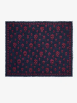 Men's Classic Skull Foulard in Navy/Burgundy