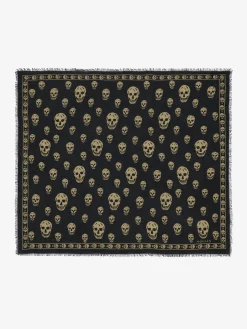 Men's Classic Skull Scarf in Black/Light Brown