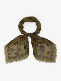 Men's Classic Skull Scarf in Green