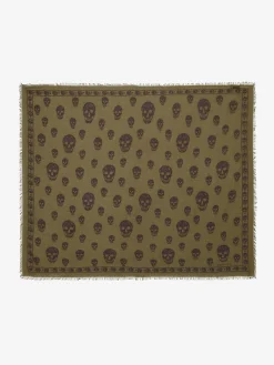 Men's Classic Skull Scarf in Green