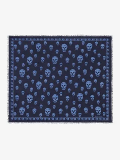 Men's Classic Skull Scarf in Indigo