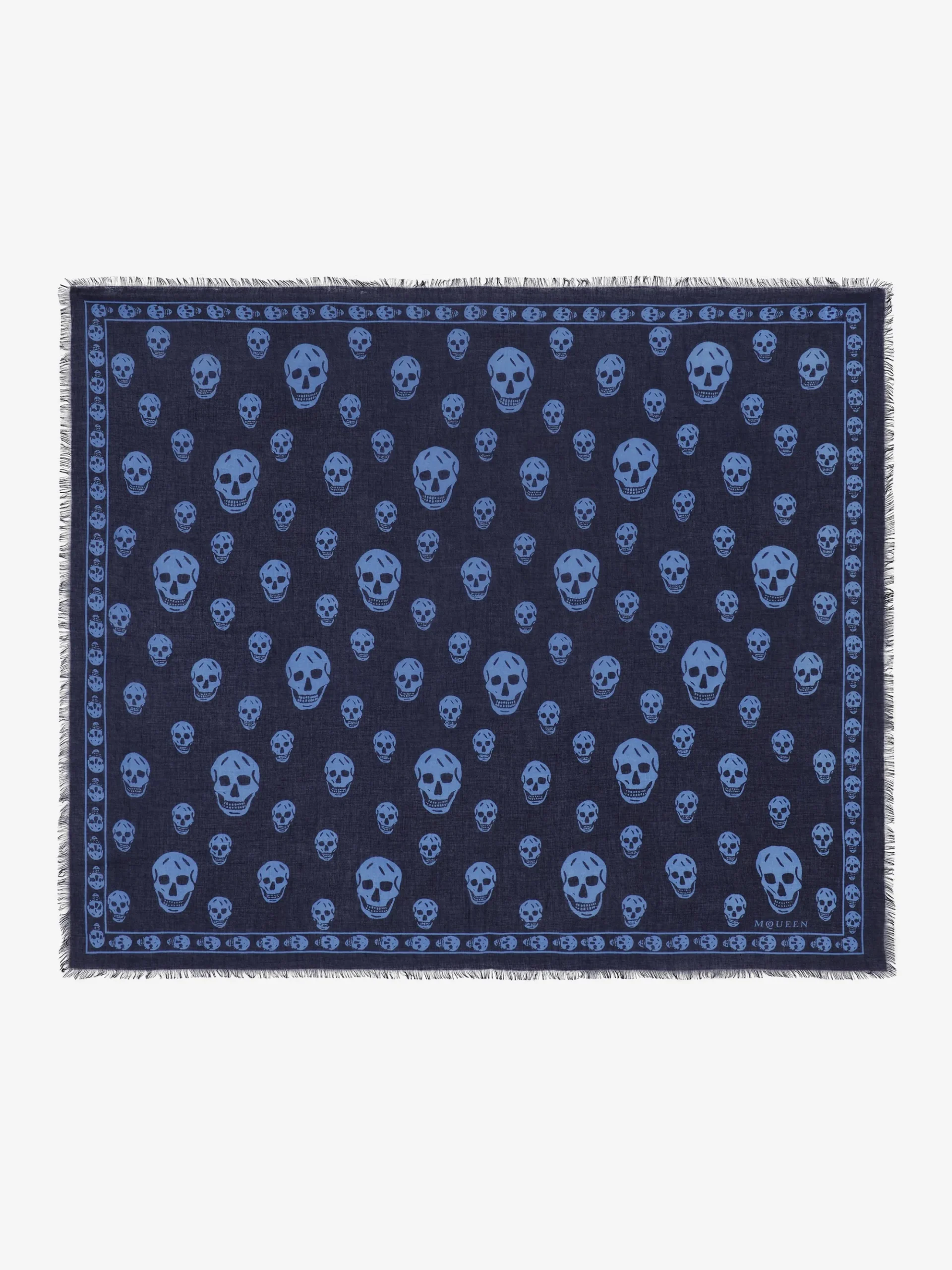 Men's Classic Skull Scarf in Indigo