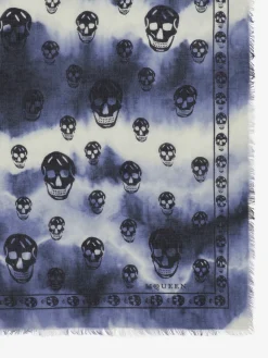 Men's Classic Skull Scarf in Navy/Ivory