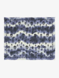 Men's Classic Skull Scarf in Navy/Ivory