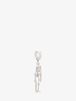 Men's Dancing Skeleton Earring in Silver-finish
