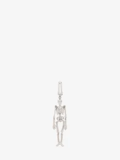 Men's Dancing Skeleton Earring in Silver-finish