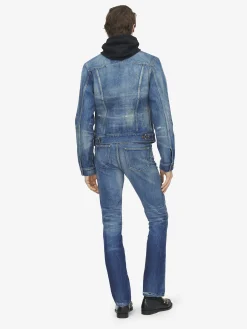 Men's Denim Jacket in Washed Blue