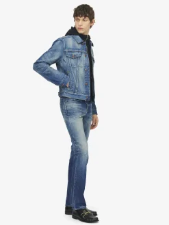 Men's Denim Jacket in Washed Blue