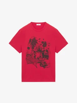Men's Fanzine Print T-shirt in Red