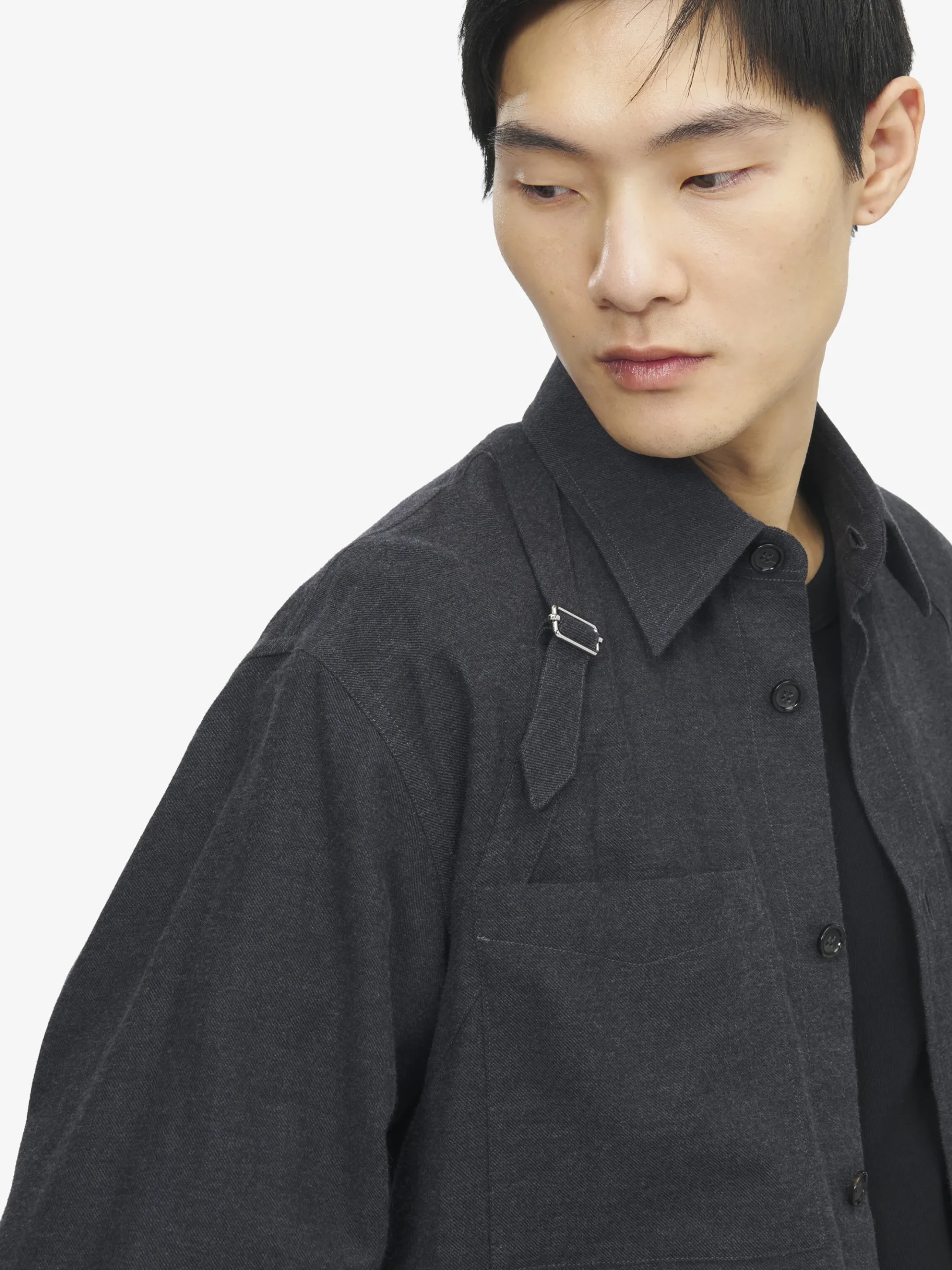 Men's Harness Overshirt in Charcoal