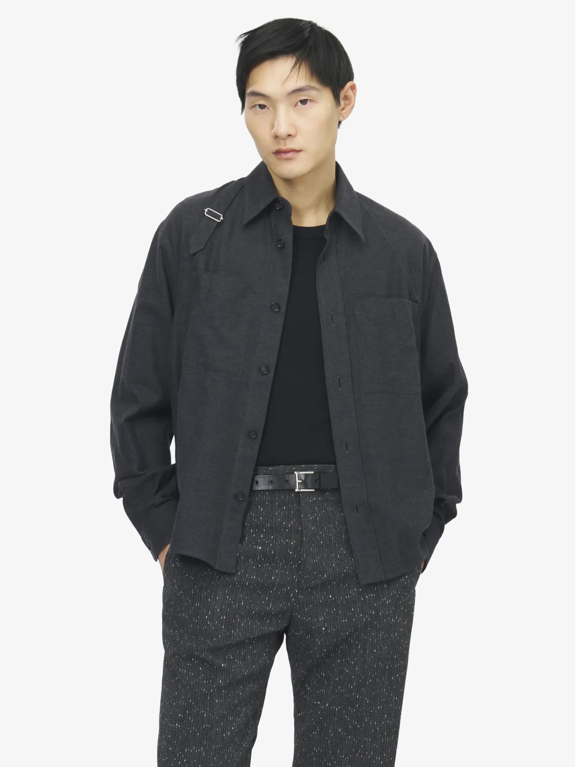 Men's Harness Overshirt in Charcoal