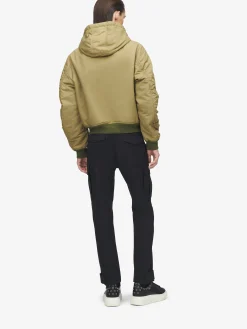 Men's Hooded Nylon Jacket in Beige