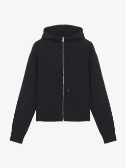 Men's Hooded Zip Through Sweatshirt in Black