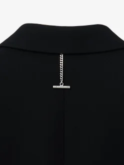 Men's Lace Ribcage Embroidery Single-breasted Jacket in Black