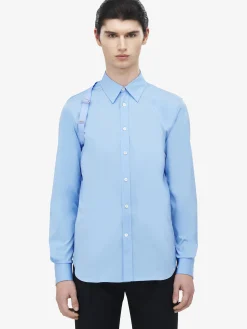 Men's Logo Tape Harness Shirt in Blue
