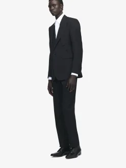 Men's McQueen Classic Selvedge Mohair Pants in Black