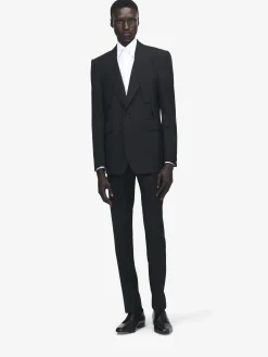 Men's McQueen Classic Selvedge Mohair Pants in Black