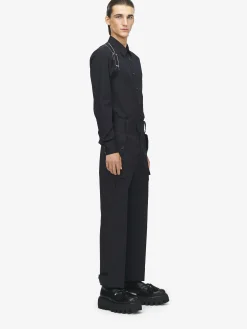 Men's McQueen Logo Harness Shirt in Black