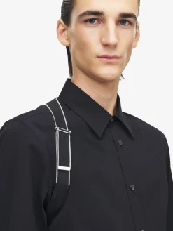 Men's McQueen Logo Harness Shirt in Black