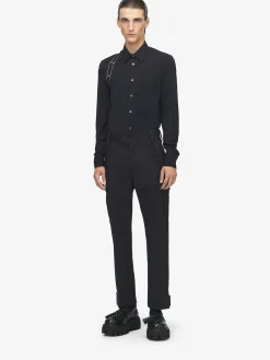 Men's McQueen Logo Harness Shirt in Black