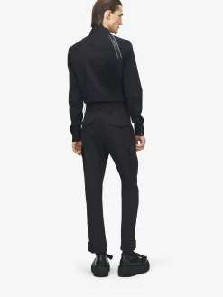 Men's McQueen Logo Harness Shirt in Black