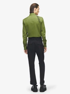 Men's McQueen Logo Harness Shirt in Green
