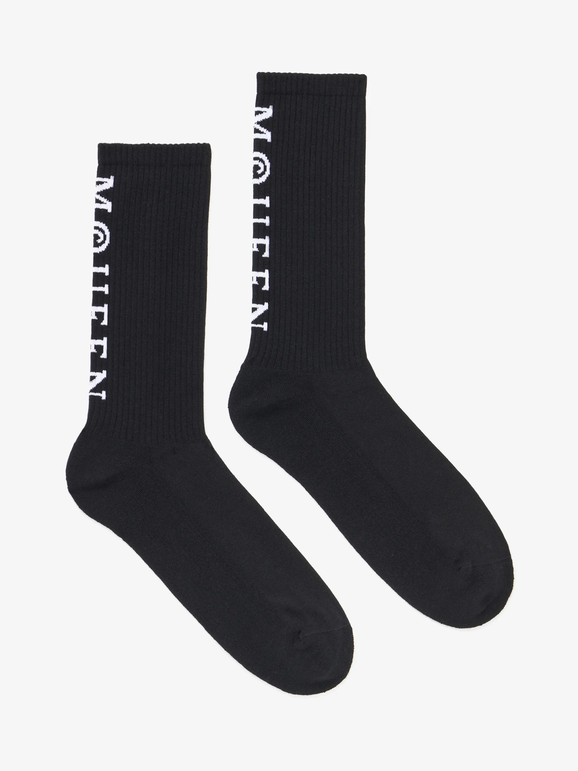 Men's McQueen Logo Socks in Black/White
