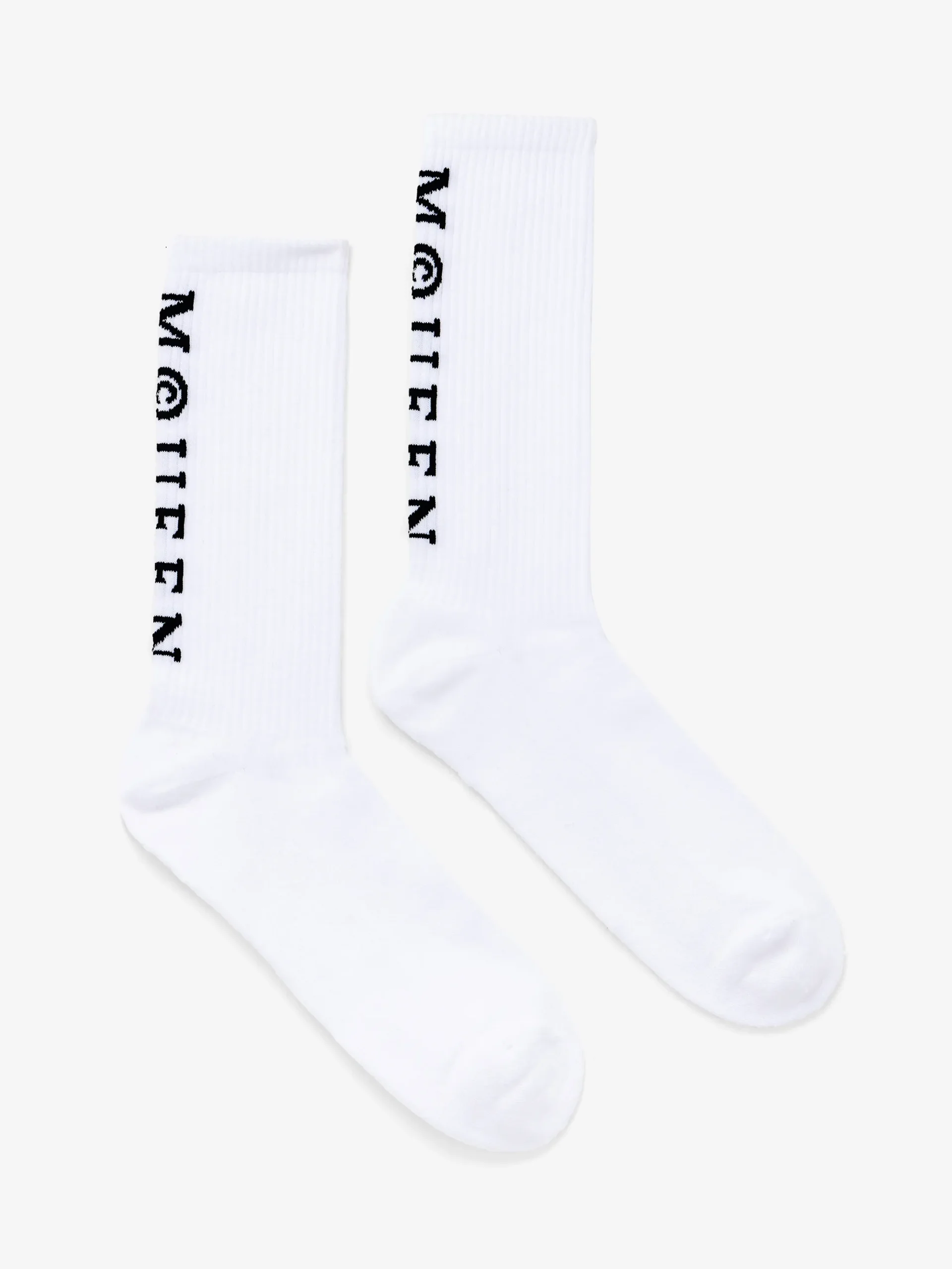 Men's McQueen Logo Socks in White/Black