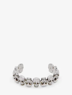 Men's Multi-skull Cuff in Antique Silver-finish