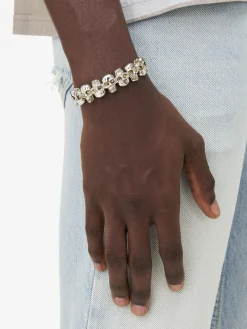 Men's Multi-skull Cuff in Antique Silver-finish