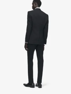 Men's Reverse Lapel Single-breasted Jacket in Black