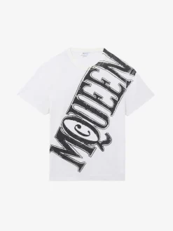 Men's Sketch Logo Print T-shirt in White/Black