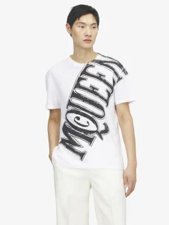 Men's Sketch Logo Print T-shirt in White/Black