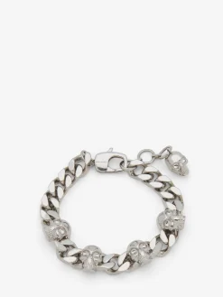 Men's Skull Chain Bracelet in Palladium-finish