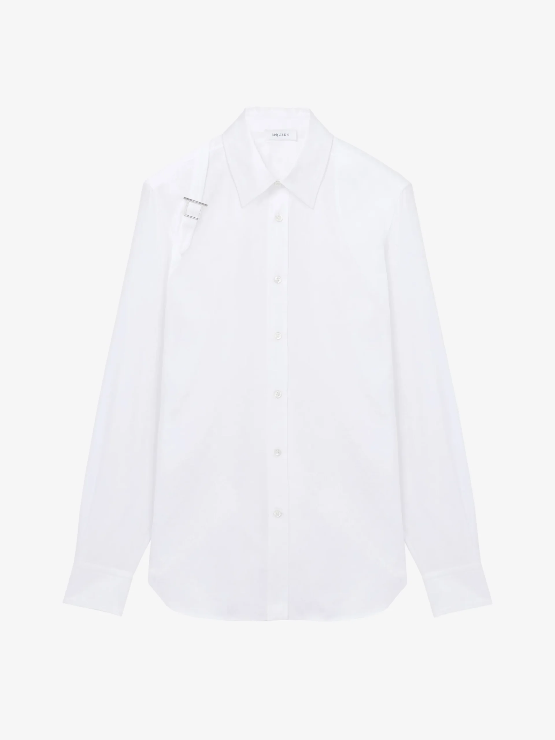 Men's Skull Jacquard Harness Shirt in Optical White