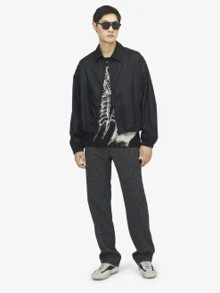 Men's Skull Jacquard Jacket in Black