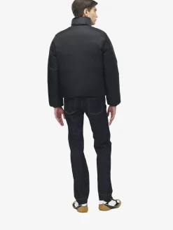 Men's Skull Jacquard Puffer Jacket in Black