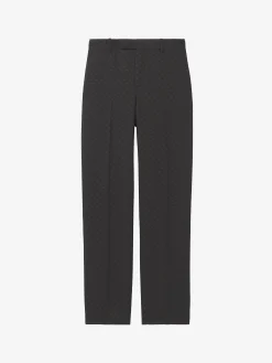 Men's Skull Jacquard Tailored Trousers in Brown
