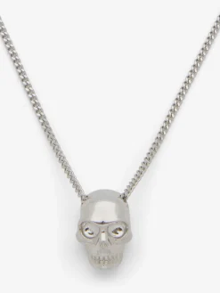 Men's Skull Necklace in Palladium-finish