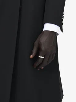 Men's Skull & Pearl Ring in Palladium-finish