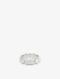 Men's Skull & Pearl Ring in Palladium-finish