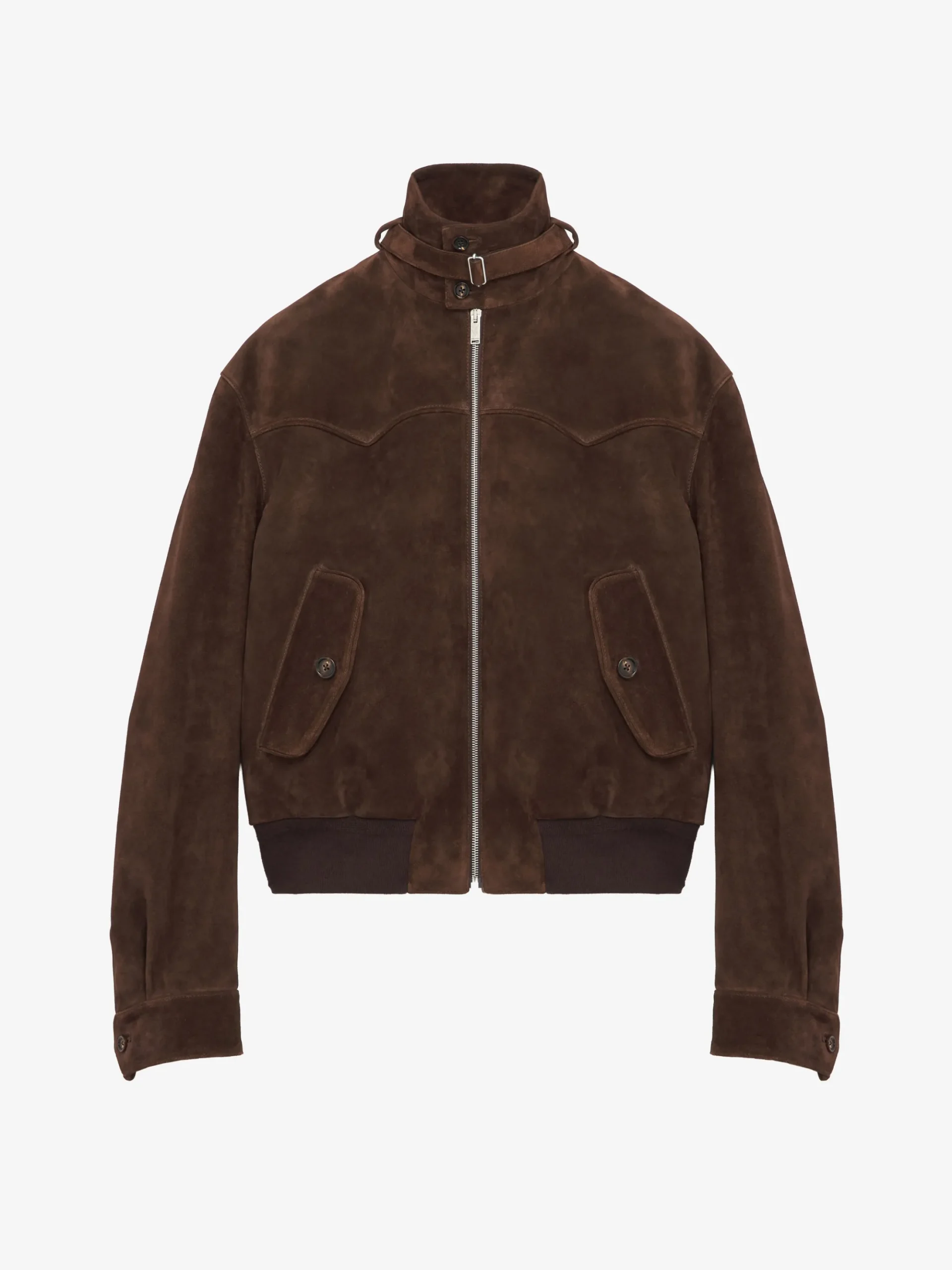 Men's Suede Blouson in Dark Brown
