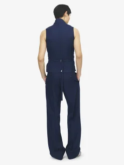 Men's Tailored Waistcoat in Indigo